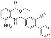 Ethyl2 (((2-Cyano- [1,1' - Biphenyl] - 4-Yl) gelbes kristallenes Pulver Methyls) Amino) - 3-Nitrobenzoate CAS 136285-67-1