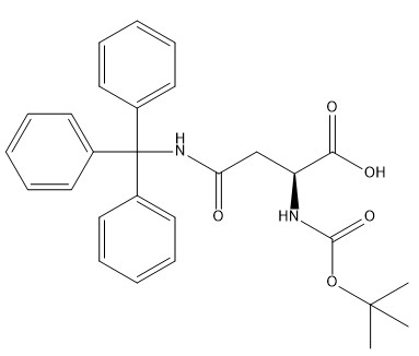 Aminosäurederivate Boc-Asn(Trt)-OH CAS. 132388-68-2 Weißes bis fast weißes Pulver bis Kristallreinheit 98 % C28H30N2O5