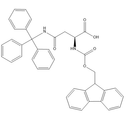 Aminosäurederivate Fmoc-Asn(Trt)-OH CAS. 132388-59-1 Reinheit 98 % Weiß bis cremefarben C38H32N2O5
