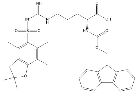 98% Aminosäure-Ableitungen CAS 187618-60-6 Fmoc-D-Arg (Pbf) - OH- C34H40N4O7S weiß zum fast weißen Pulver